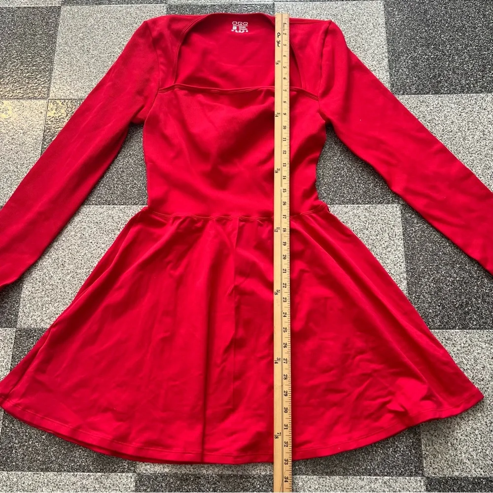 NWOT OQQ Women's Ribbed Long Sleeve Square Neck Tops Mini Dress- XL